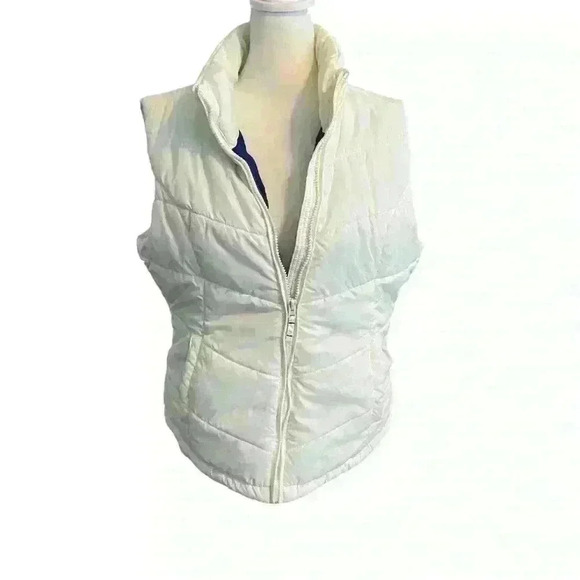 Aeropostale Women’s Puffer Vest Size L White Zipper Front Outdoors Hiking Fall - Picture 6 of 10